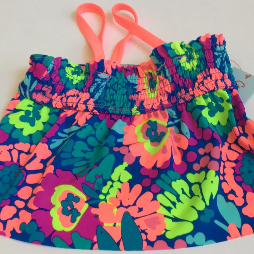 NWT little girls cat and jack tankini Top 4